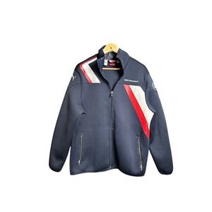 BMW Motorsport Puma Full Zip Jacket Men's Navy Blue White Red Logo Track Jacket